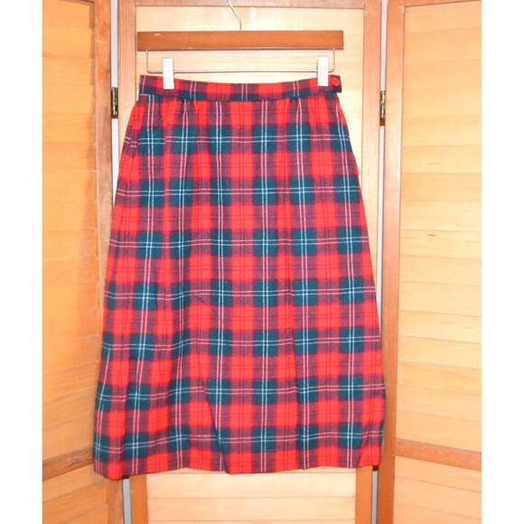 Vintage Pendleton Skirt Red Wool Plaid Timeless - Picture 1 of 6
